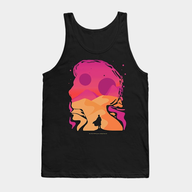 Paul Atreides on Arrakis, Double Exposure Minimalist Illustration Tank Top by Dream Artworks